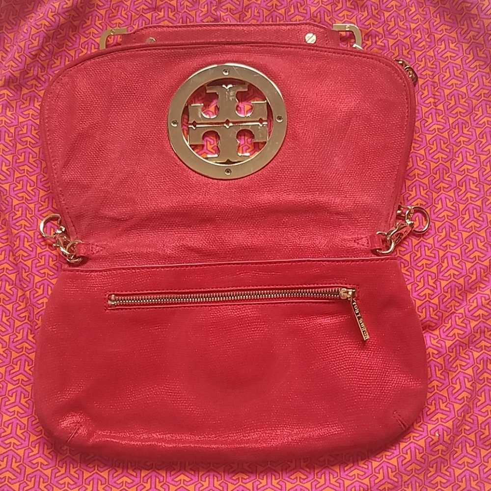 💰SOLD💰 Metallic Red Tory Burch Amanda bag - Picture 4 of 7